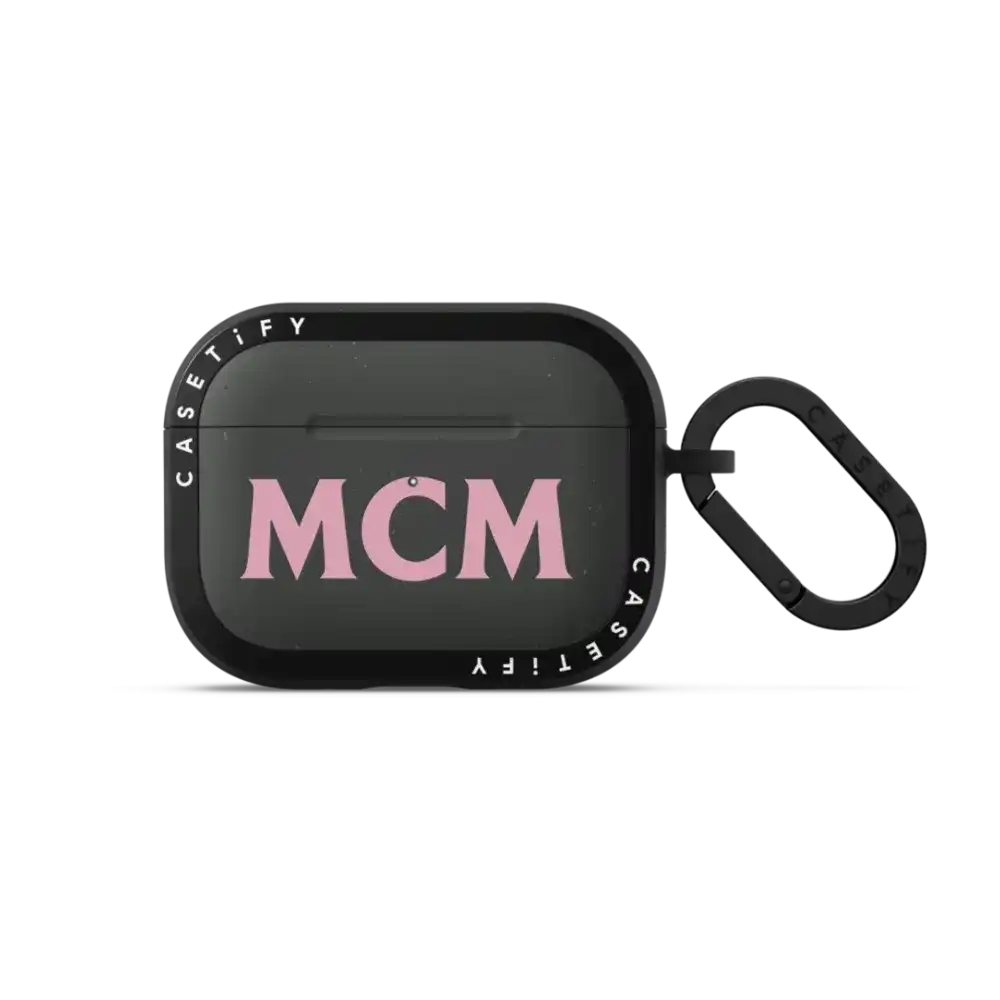 MCM Pink Logo Earbuds Case
