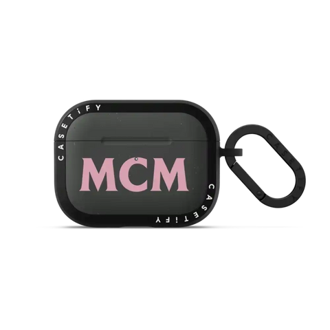 MCM Pink Logo Earbuds Case
