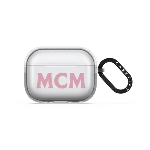 MCM Pink Logo Earbuds Case