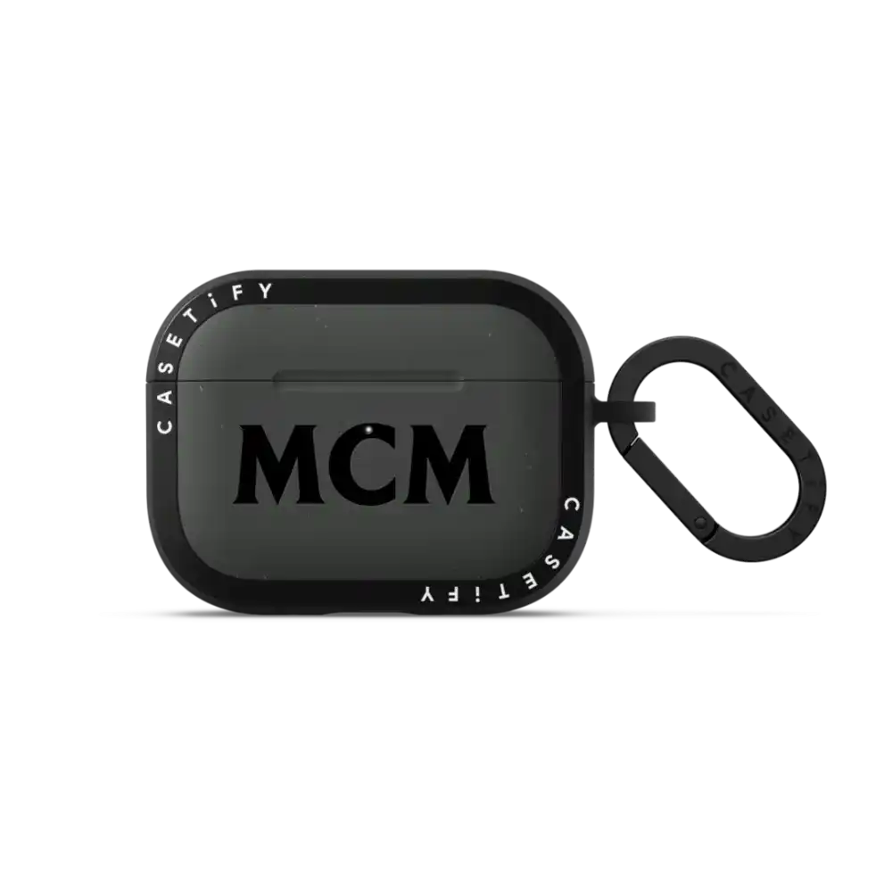 MCM Black Logo Earbuds Case