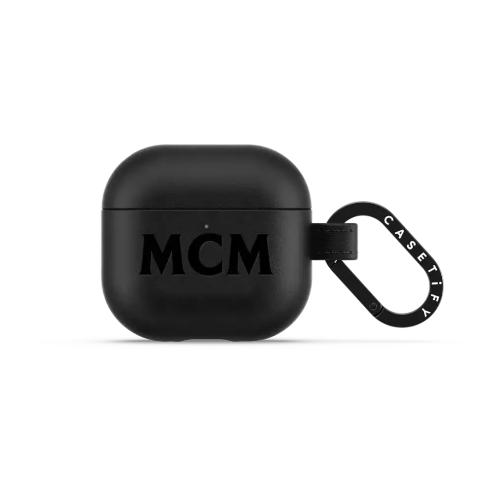 MCM Black Logo Earbuds Case