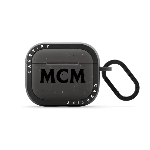 MCM Black Logo Earbuds Case