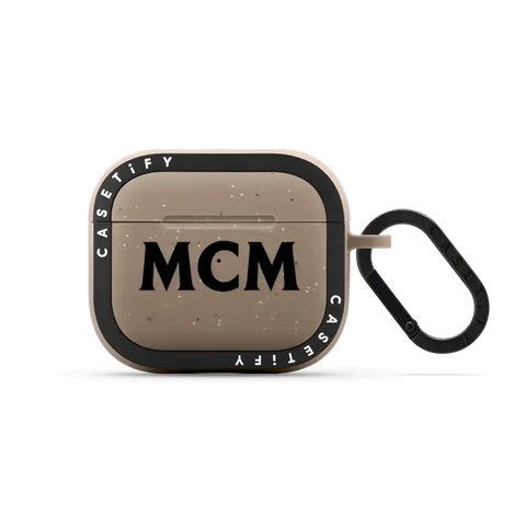 MCM Black Logo Earbuds Case
