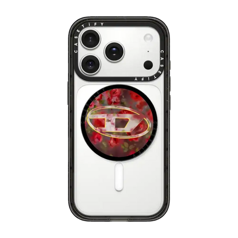 Red Floral Oval D Snappy Grip Stand