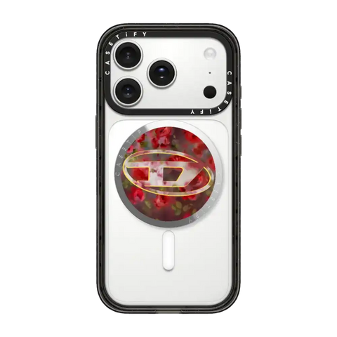 Red Floral Oval D Snappy Grip Stand