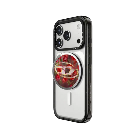 Red Floral Oval D Snappy Grip Stand