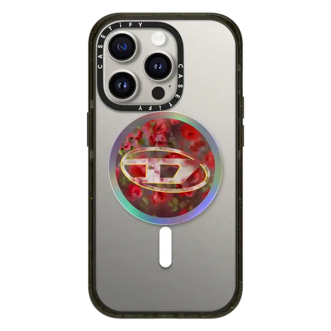Red Floral Oval D Snappy Grip Stand