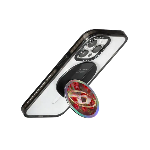 Red Floral Oval D Snappy Grip Stand