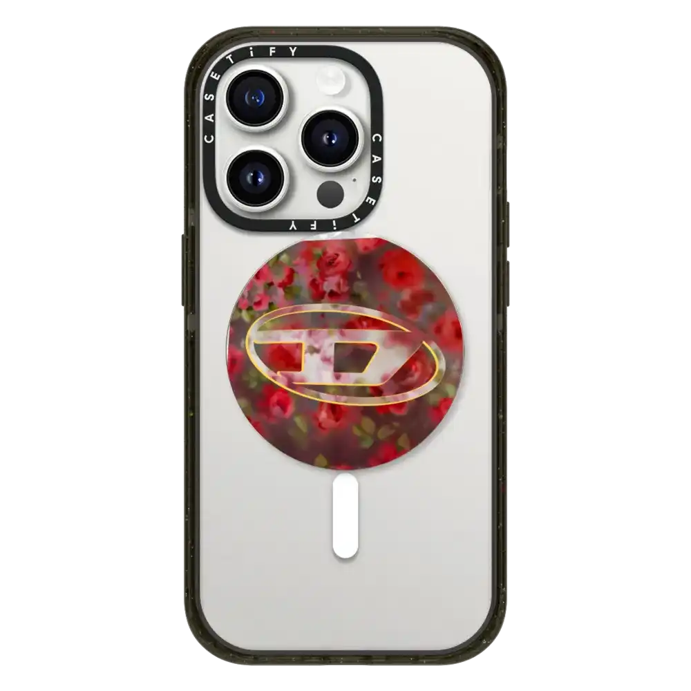 Red Floral Oval D Snappy Grip Stand