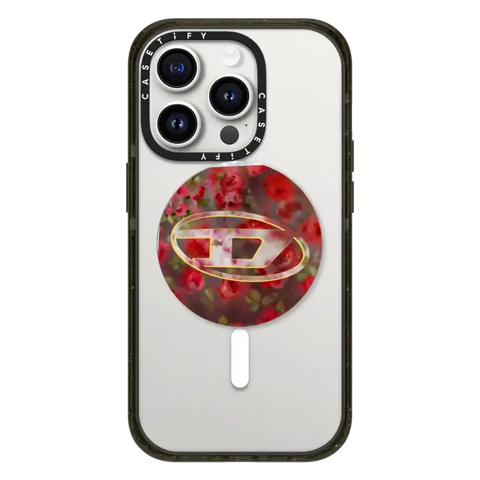 Red Floral Oval D Snappy Grip Stand