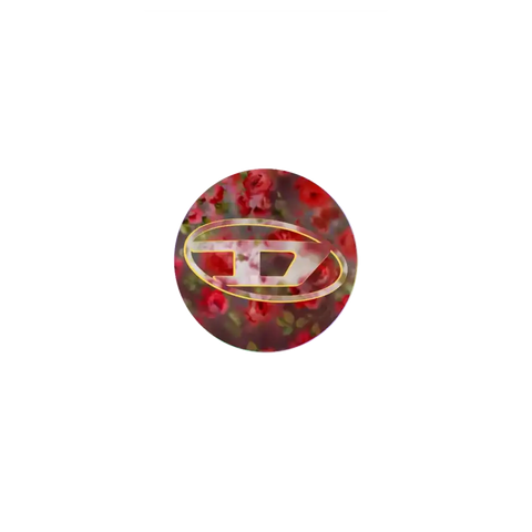 Red Floral Oval D Snappy Grip Stand