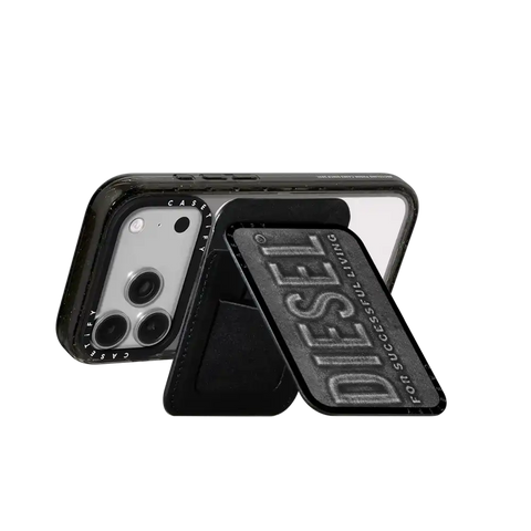 Black Denim Biscotto Snappy Cardholder Stand