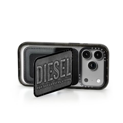 Black Denim Biscotto Snappy Cardholder Stand