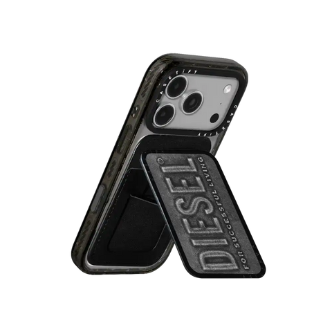 Black Denim Biscotto Snappy Cardholder Stand