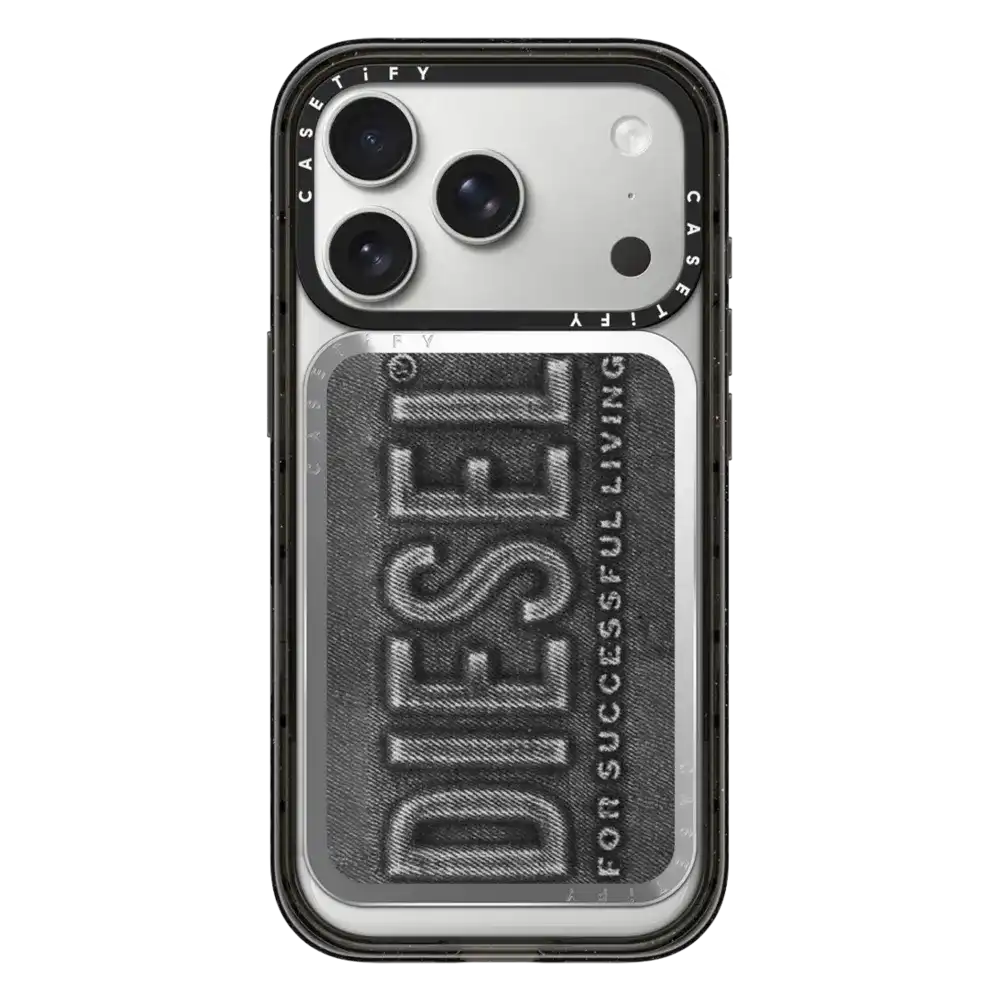 Black Denim Biscotto Snappy Cardholder Stand