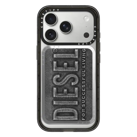 Black Denim Biscotto Snappy Cardholder Stand