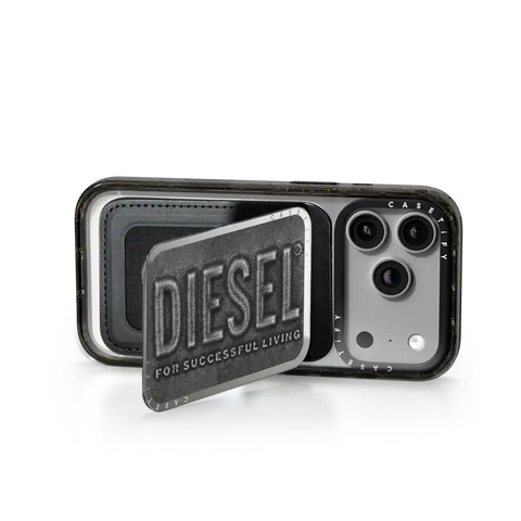 Black Denim Biscotto Snappy Cardholder Stand