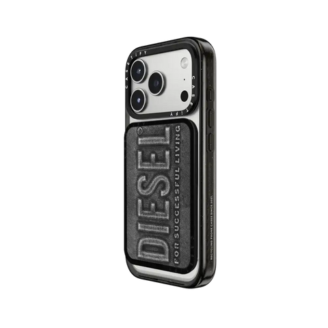 Black Denim Biscotto Snappy Cardholder Stand