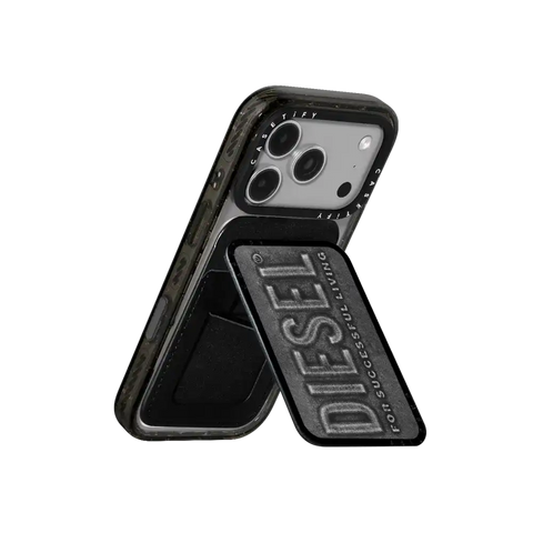 Black Denim Biscotto Snappy Cardholder Stand