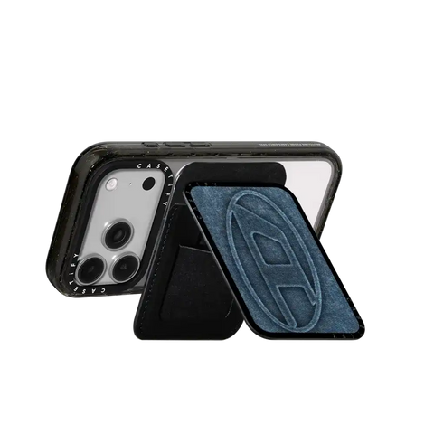 Blue Denim Oval D Snappy Cardholder Stand