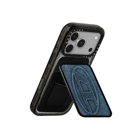 Blue Denim Oval D Snappy Cardholder Stand