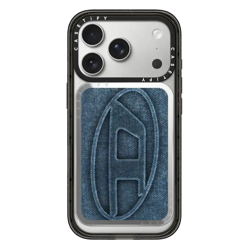Blue Denim Oval D Snappy Cardholder Stand