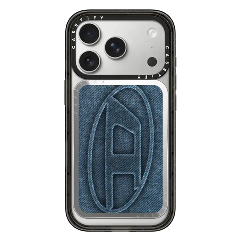 Blue Denim Oval D Snappy Cardholder Stand