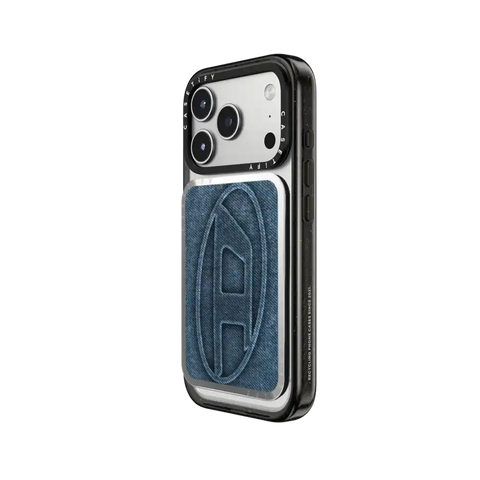 Blue Denim Oval D Snappy Cardholder Stand
