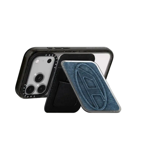 Blue Denim Oval D Snappy Cardholder Stand