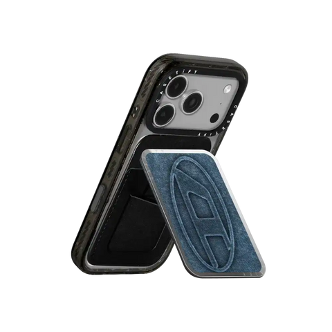 Blue Denim Oval D Snappy Cardholder Stand