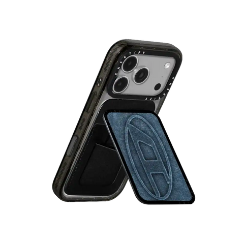 Blue Denim Oval D Snappy Cardholder Stand