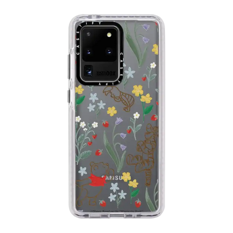 Winnie The Pooh Embroidered Floral Pattern Phone Case