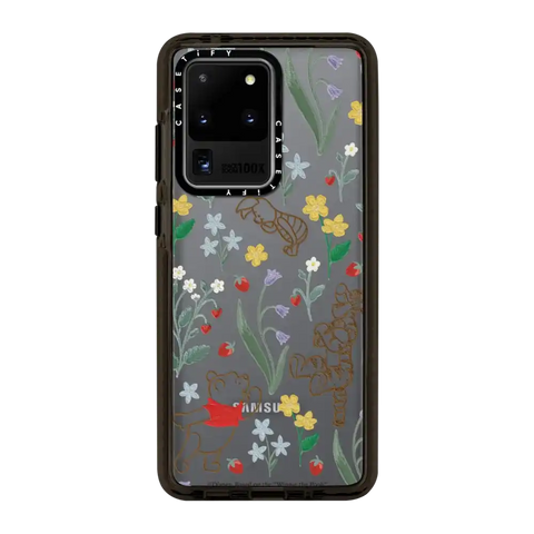 Winnie The Pooh Embroidered Floral Pattern Phone Case