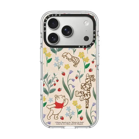 Winnie The Pooh Embroidered Floral Pattern Phone Case