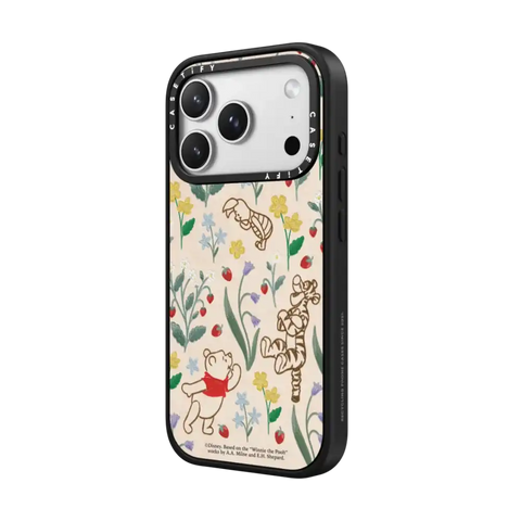 Winnie The Pooh Embroidered Floral Pattern Phone Case