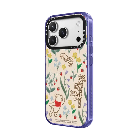 Winnie The Pooh Embroidered Floral Pattern Phone Case