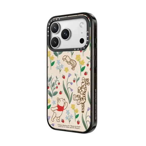 Winnie The Pooh Embroidered Floral Pattern Phone Case
