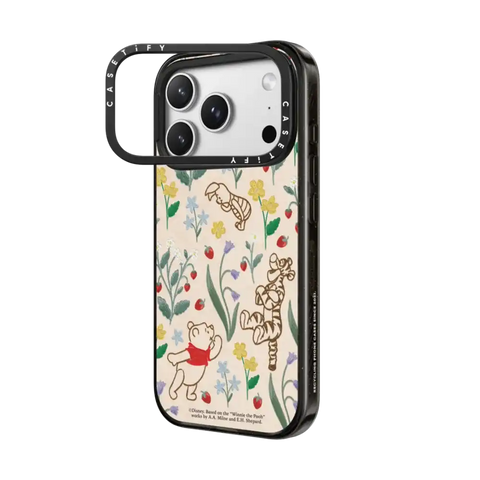 Winnie The Pooh Embroidered Floral Pattern Phone Case