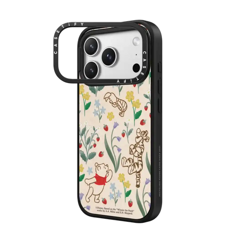Winnie The Pooh Embroidered Floral Pattern Phone Case