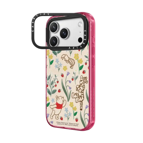 Winnie The Pooh Embroidered Floral Pattern Phone Case
