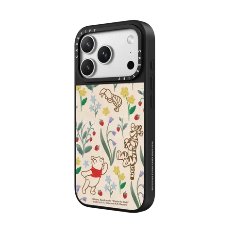 Winnie The Pooh Embroidered Floral Pattern Phone Case