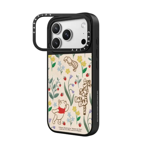 Winnie The Pooh Embroidered Floral Pattern Phone Case