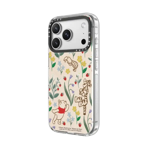 Winnie The Pooh Embroidered Floral Pattern Phone Case
