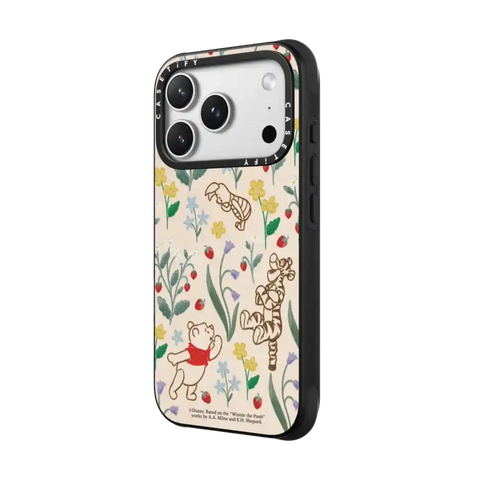 Winnie The Pooh Embroidered Floral Pattern Phone Case