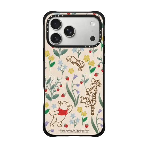 Winnie The Pooh Embroidered Floral Pattern Phone Case