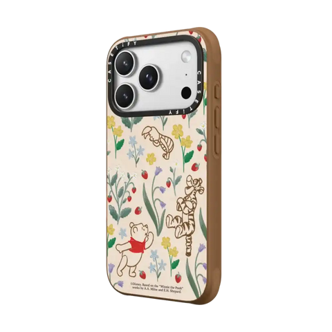 Winnie The Pooh Embroidered Floral Pattern Phone Case