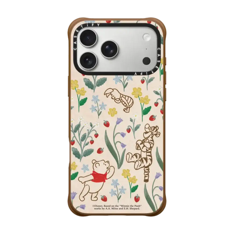 Winnie The Pooh Embroidered Floral Pattern Phone Case