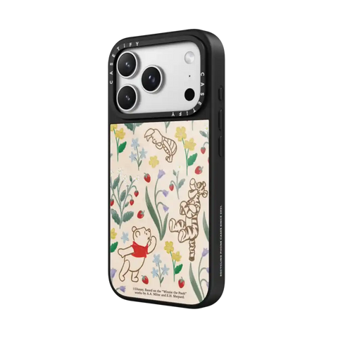 Winnie The Pooh Embroidered Floral Pattern Phone Case