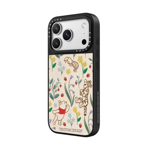 Winnie The Pooh Embroidered Floral Pattern Phone Case