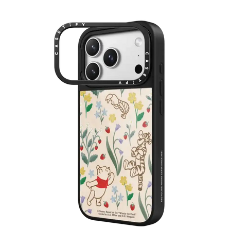 Winnie The Pooh Embroidered Floral Pattern Phone Case